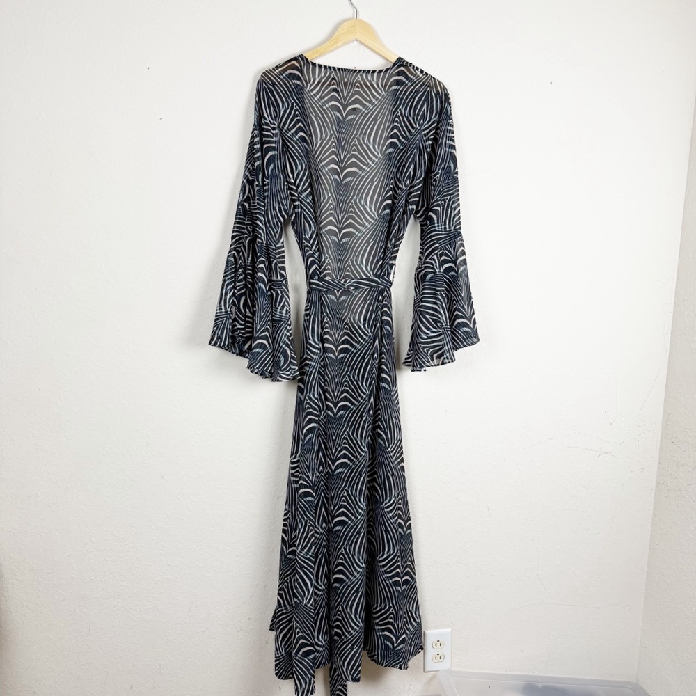 Andrea Iyamah Striped Animal Print Long Swim Cover Up One Size - Picture 8 of 8
